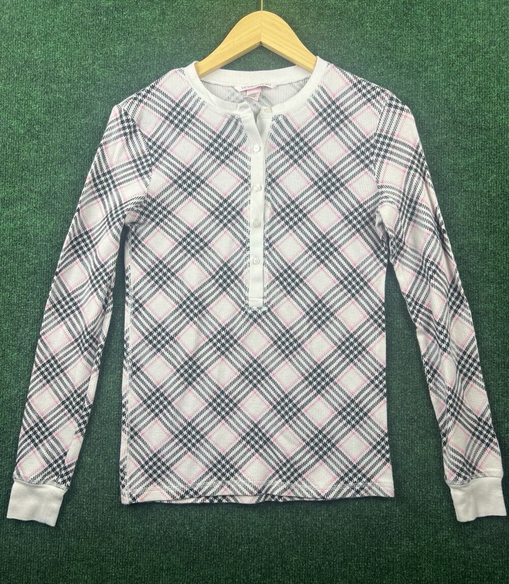 Victoria's Secret Pink Plaid Long Sleeve Top